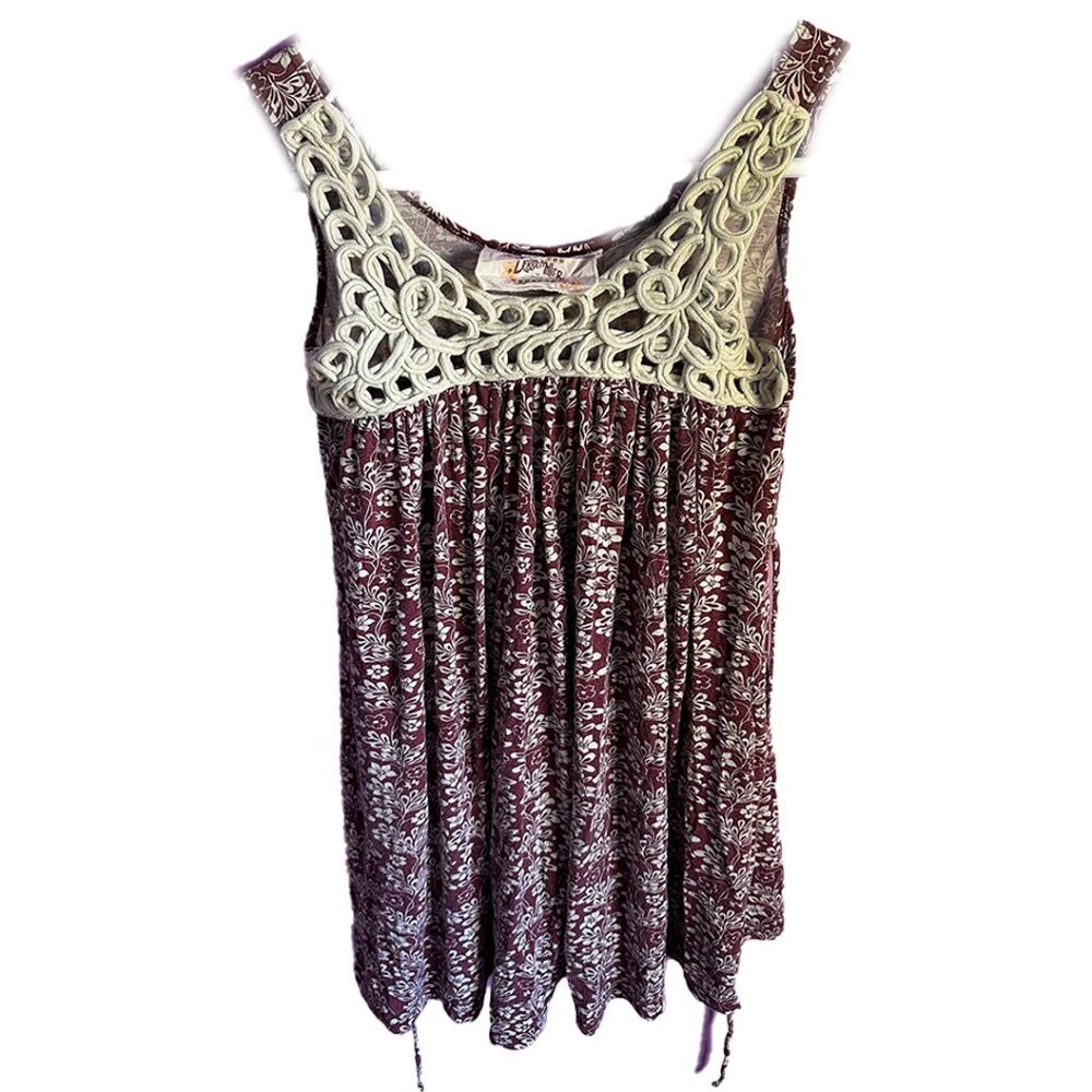 debbie miller for rigo burgundy floral lace mini dress